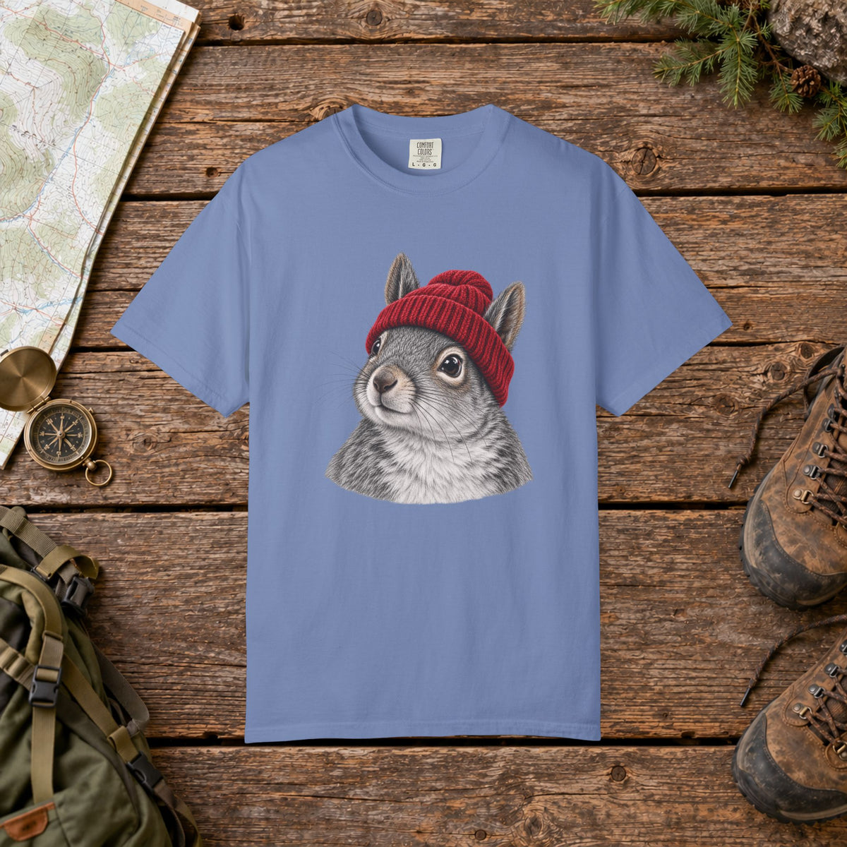 Squirrel with Beenie | Vintage T-Shirt