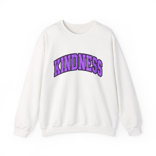KINDNESS Crewneck Sweatshirt — Purple Arch Graphic