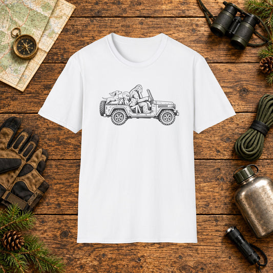 Dachshund Jeep Hiking Crew T‑Shirt