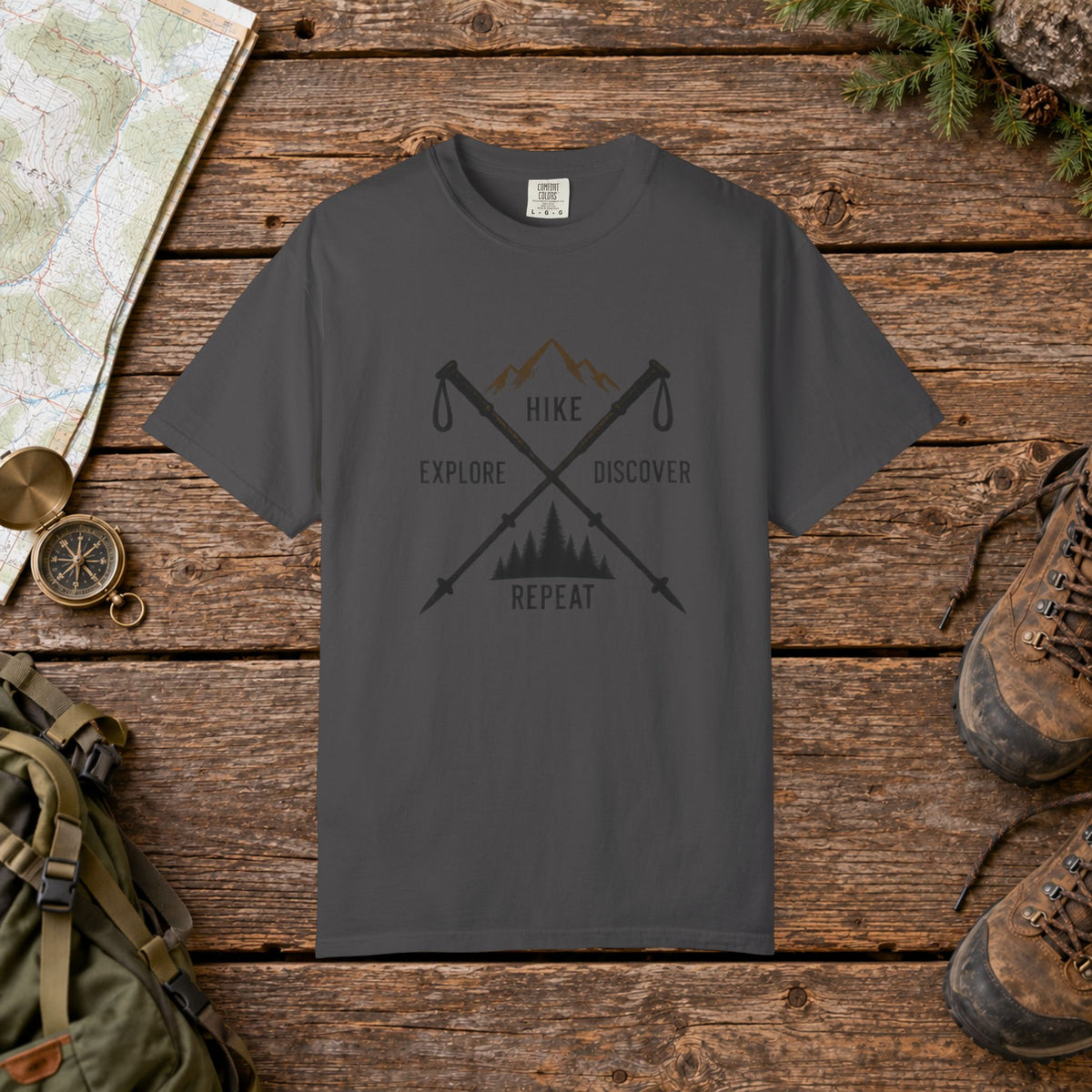 Hike Explore Repeat Hiking Tee