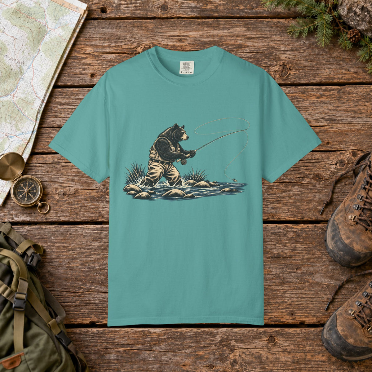 Woodland Bear Fly Fishing | Vintage