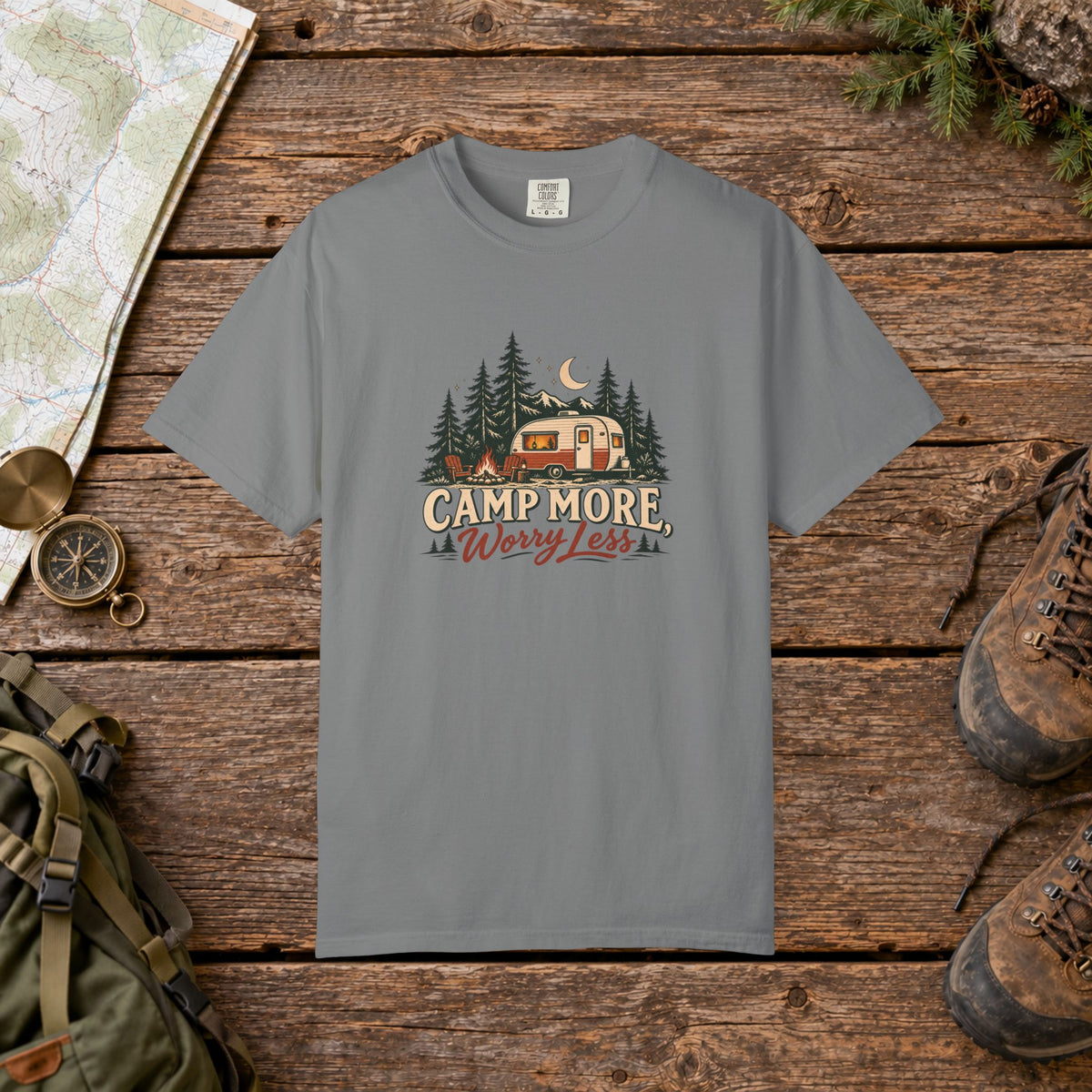 Camp More Worry Less | Vintage T-Shirt