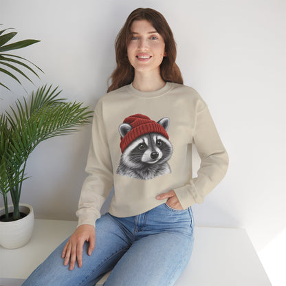 Beanie Racoon Crewneck Sweatshirt