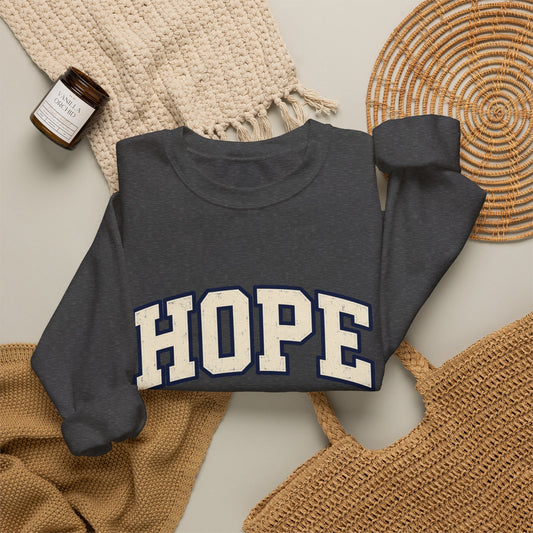 HOPE retro Crewneck Sweatshirt — Collegiate Graphic
