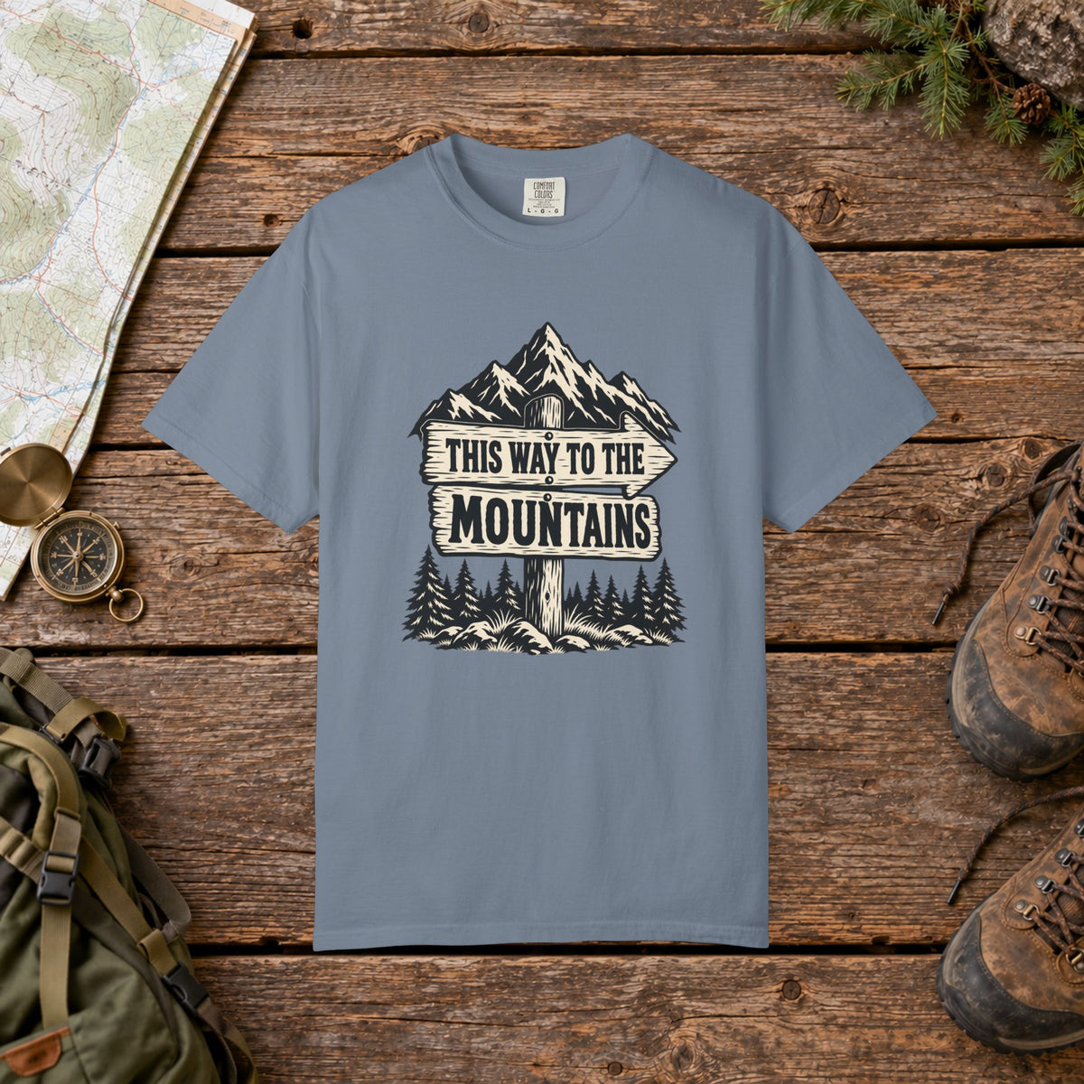 This way to the mountains Hiking Tee
