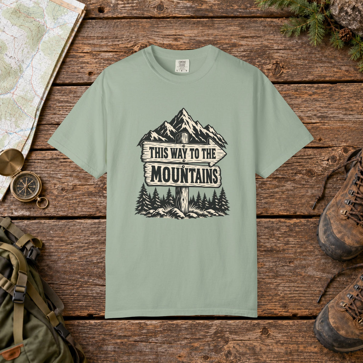 This way to the mountains Hiking Tee