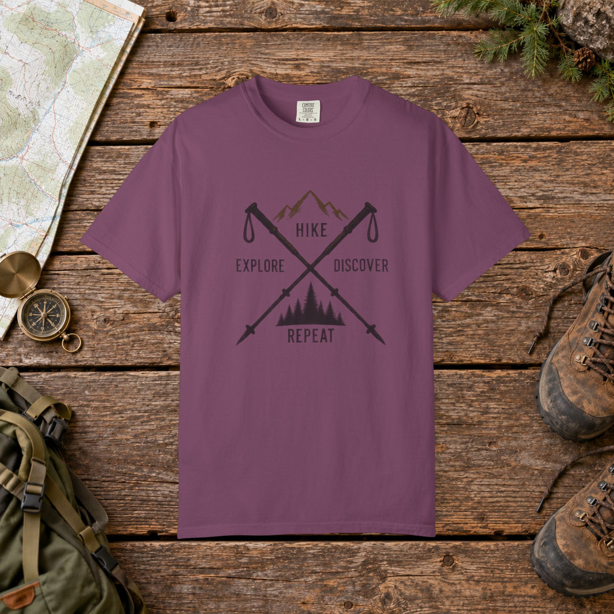 Hike Explore Repeat Hiking Tee