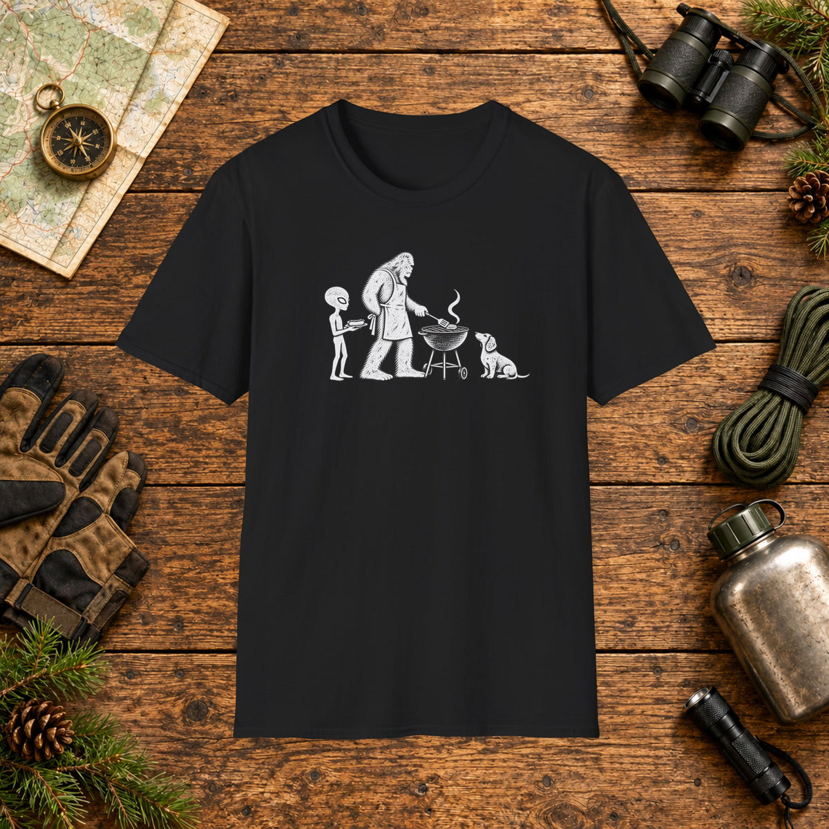Dachshund BBQ Hiking Crew T‑Shirt