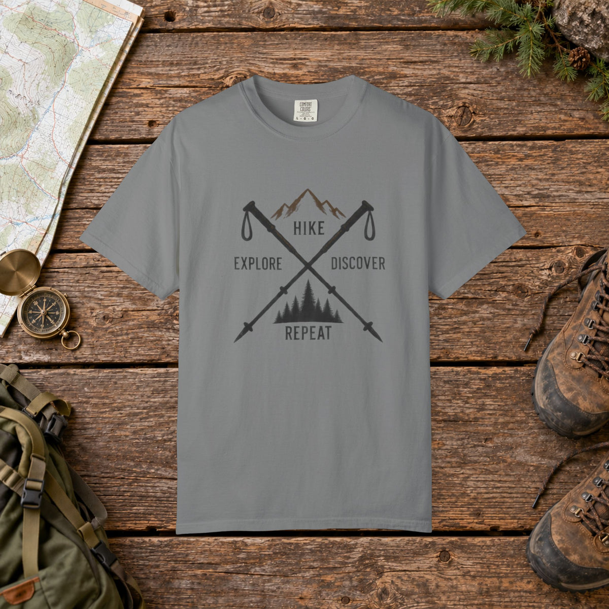Hike Explore Repeat Hiking Tee