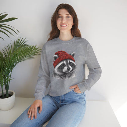 Beanie Racoon Crewneck Sweatshirt