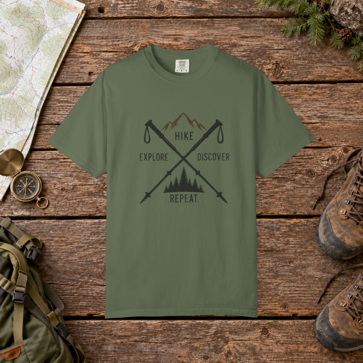Hike Explore Repeat Hiking Tee