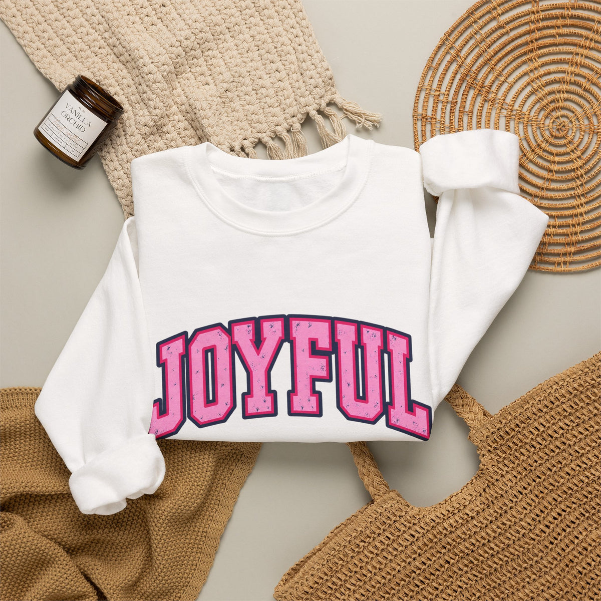 JOYFUL Pink Crewneck Sweatshirt