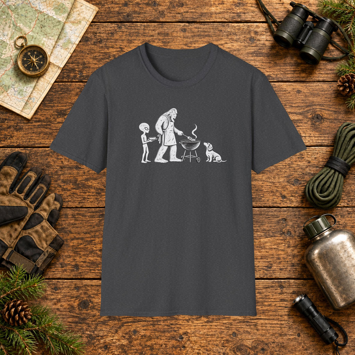 Dachshund BBQ Hiking Crew T‑Shirt