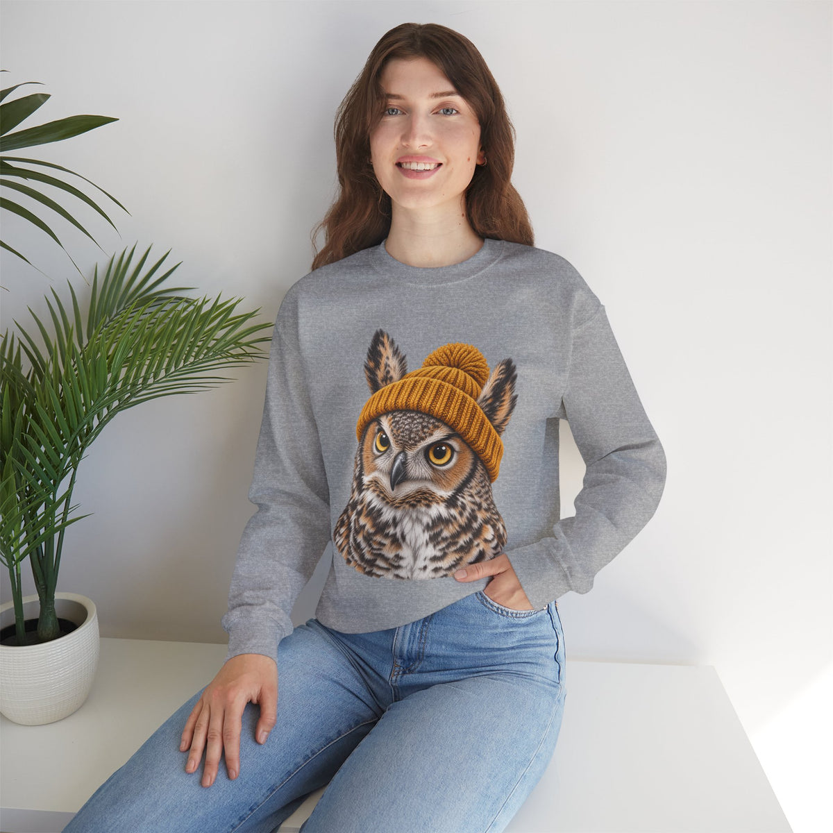 Beanie Owl Crewneck Sweatshirt