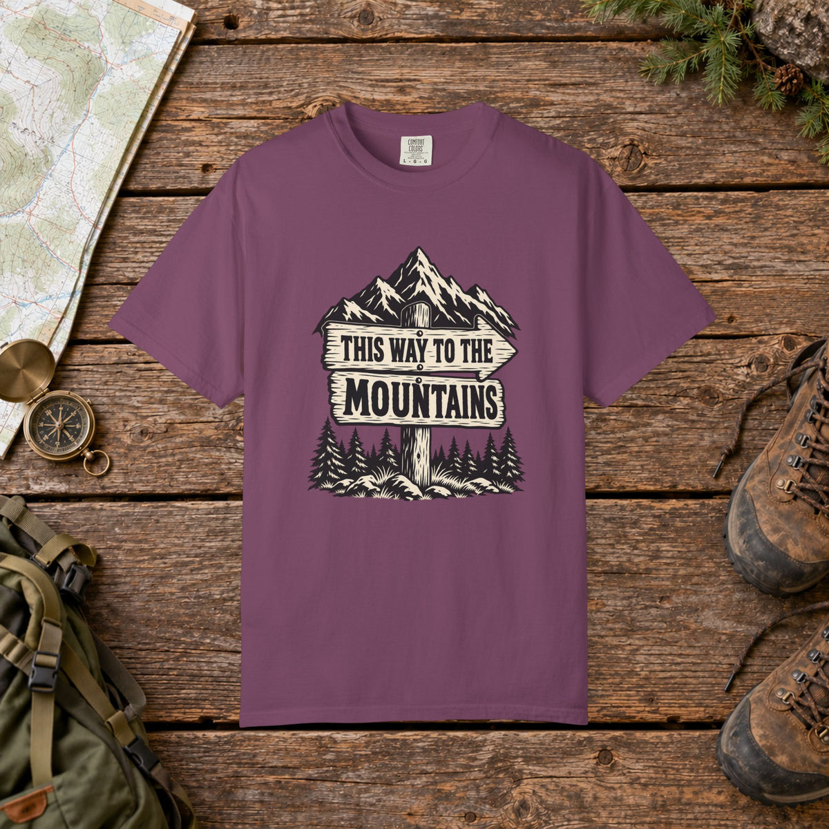This way to the mountains Hiking Tee