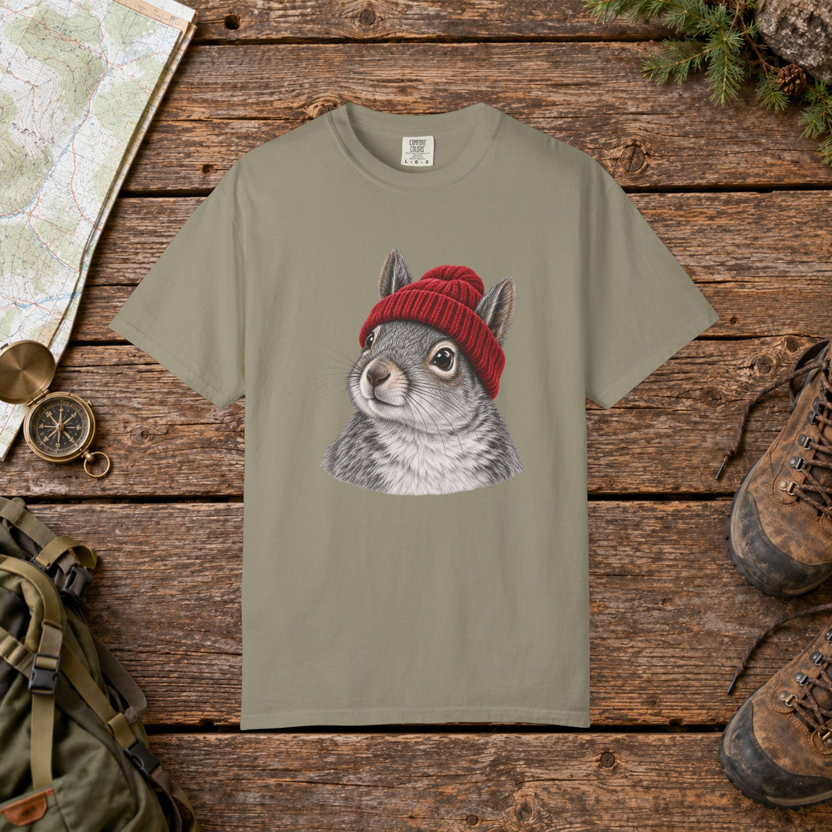 Squirrel with Beenie | Vintage T-Shirt