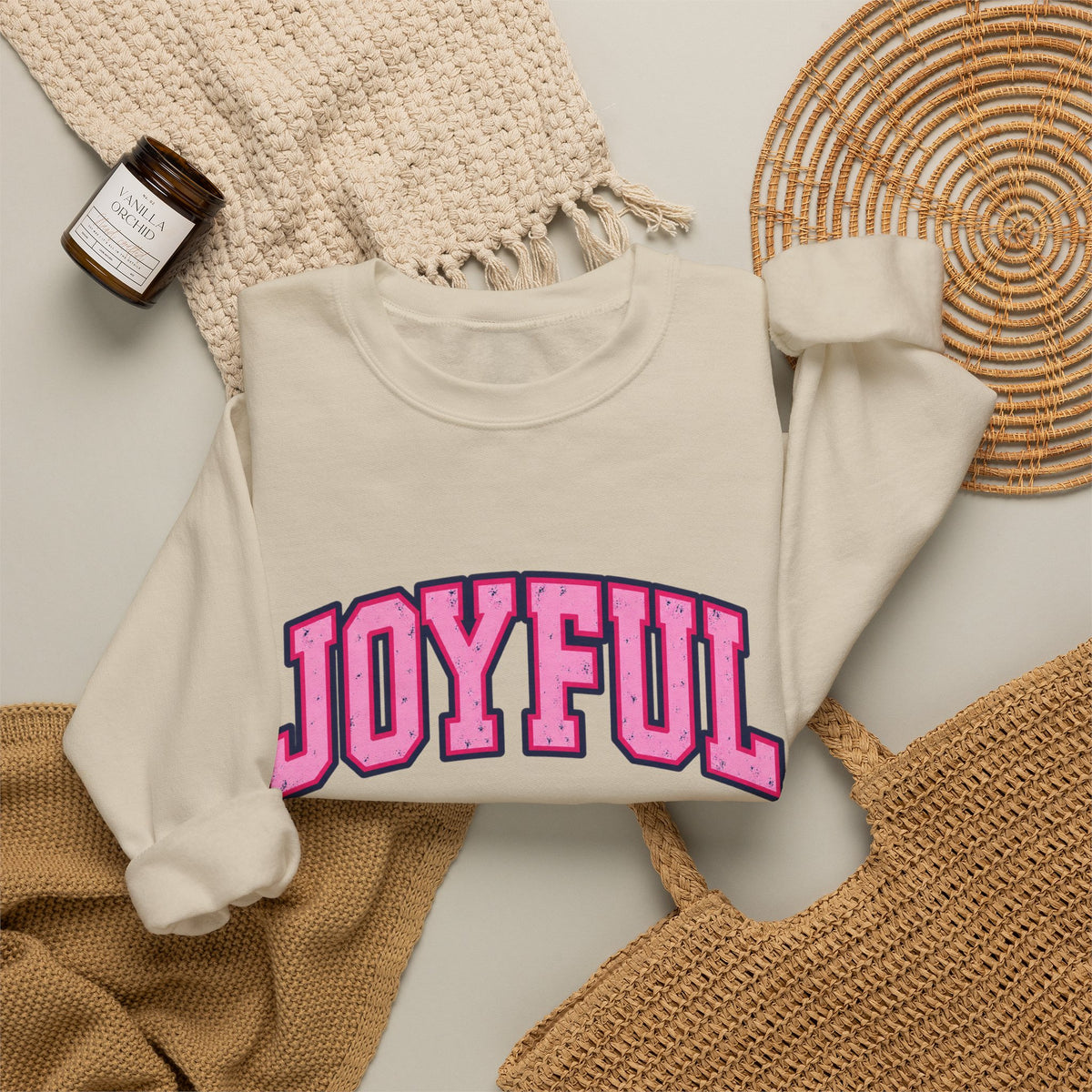 JOYFUL Pink Crewneck Sweatshirt
