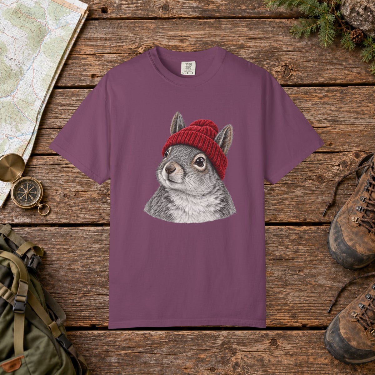 Squirrel with Beenie | Vintage T-Shirt