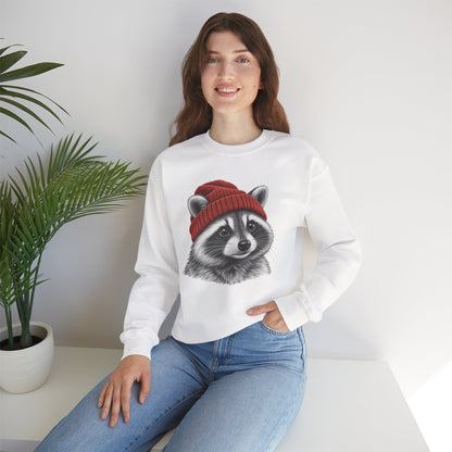 Beanie Racoon Crewneck Sweatshirt