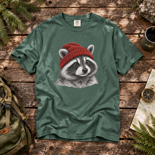 Racoon with Beanie | Vintage T-Shirt