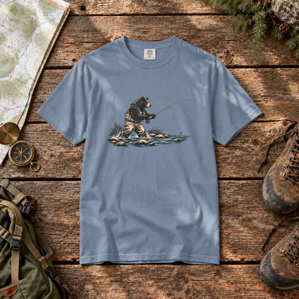 Woodland Bear Fly Fishing | Vintage
