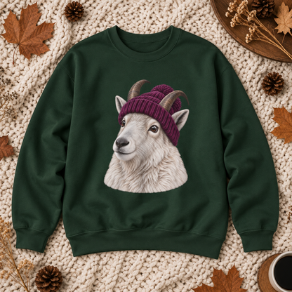Beanie Mountain Goat Crewneck Sweatshirt