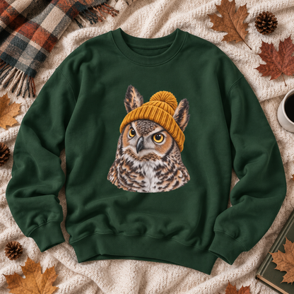 Beanie Owl Crewneck Sweatshirt