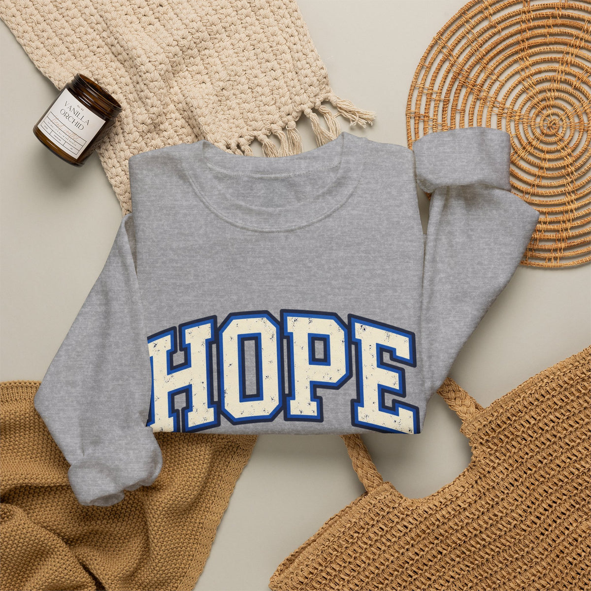 HOPE Crewneck Sweatshirt – Varsity Lettering Pullover