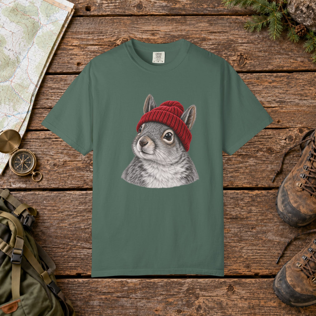 Squirrel with Beenie | Vintage T-Shirt