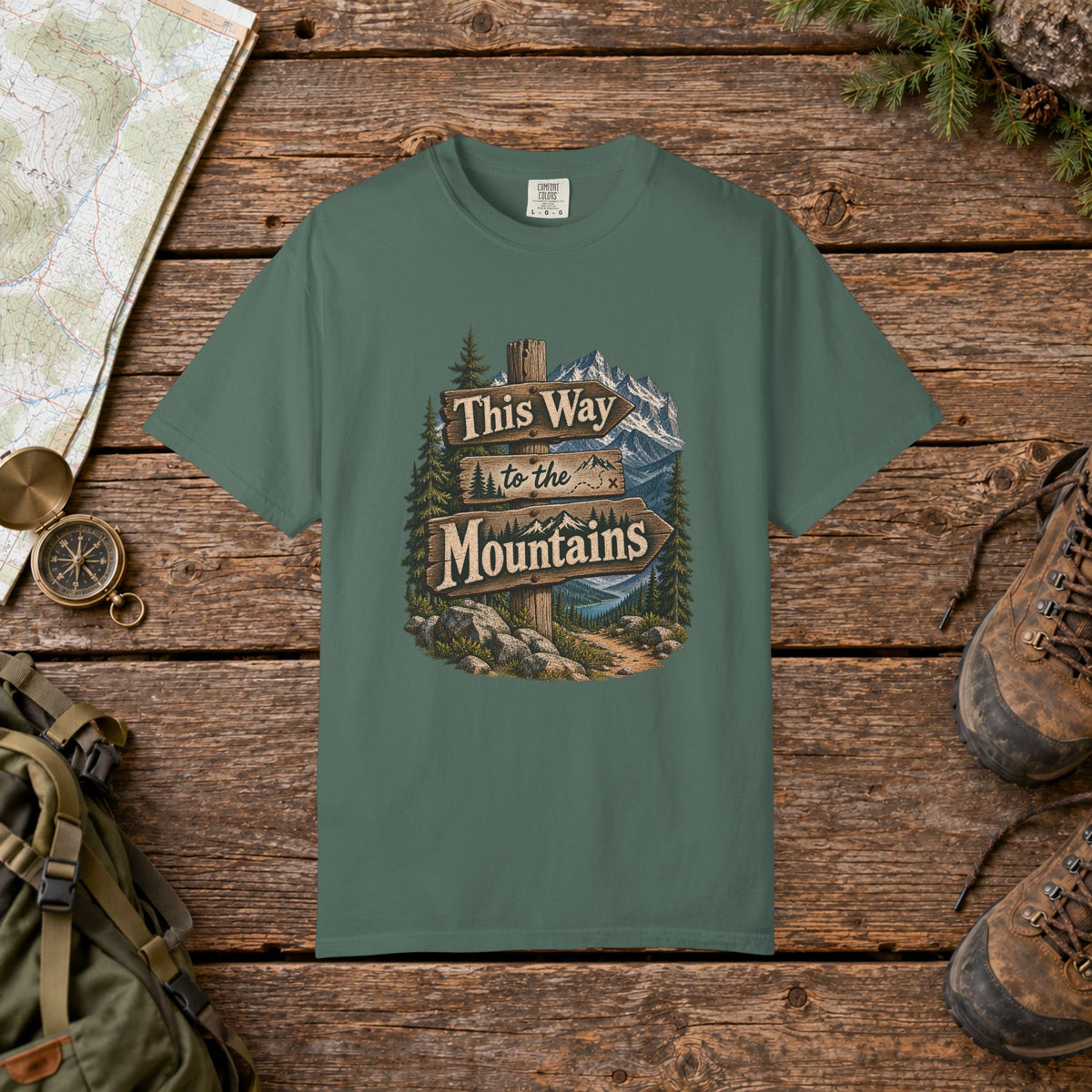 This way to the mountains Hiking Tee