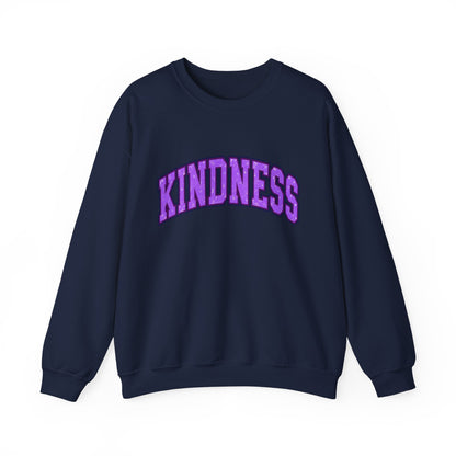 KINDNESS Crewneck Sweatshirt — Purple Arch Graphic