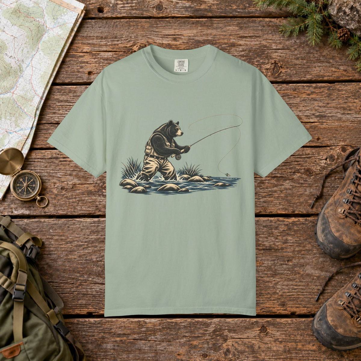 Woodland Bear Fly Fishing | Vintage