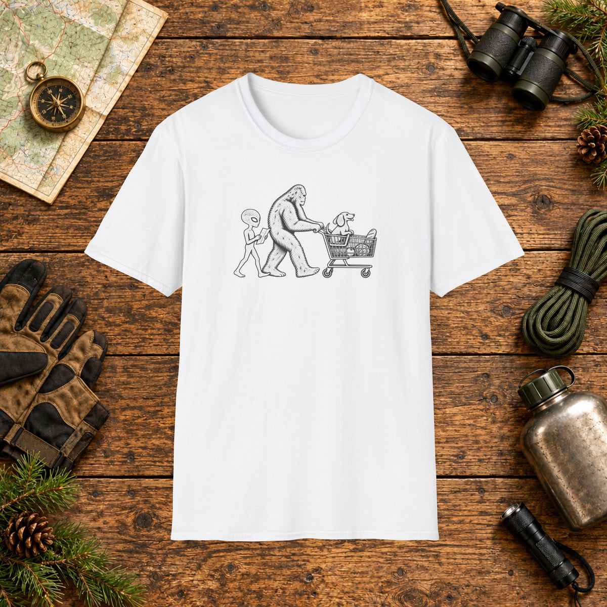 Dachshund Shopping Hiking Crew T‑Shirt