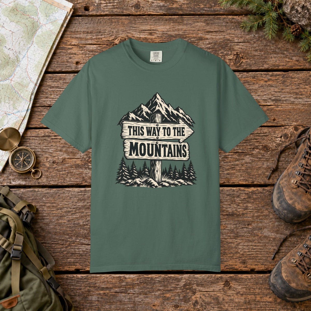 This way to the mountains Hiking Tee