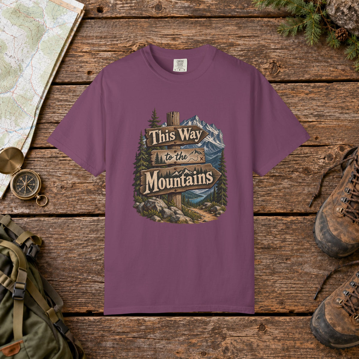 This way to the mountains Hiking Tee