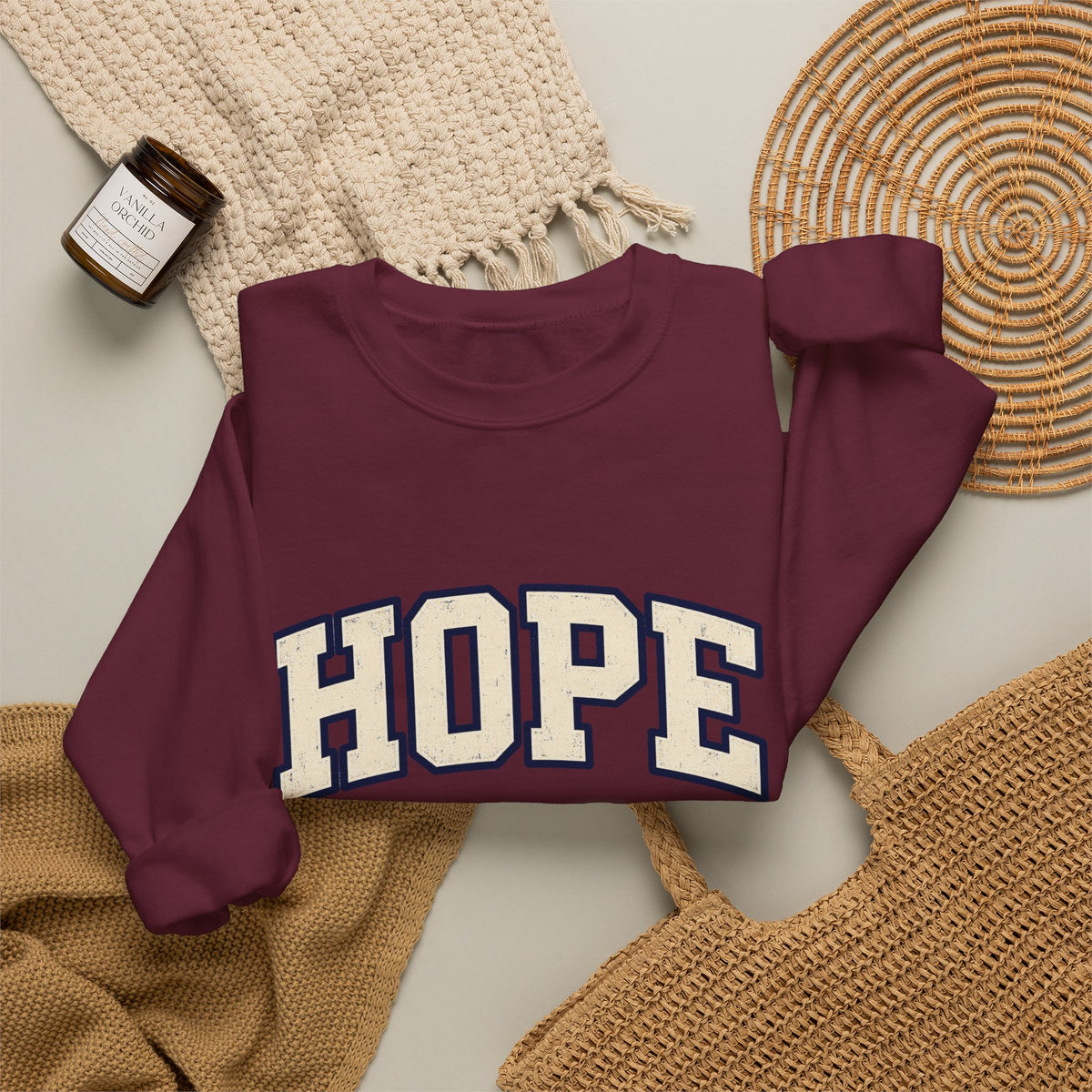 HOPE retro Crewneck Sweatshirt — Collegiate Graphic