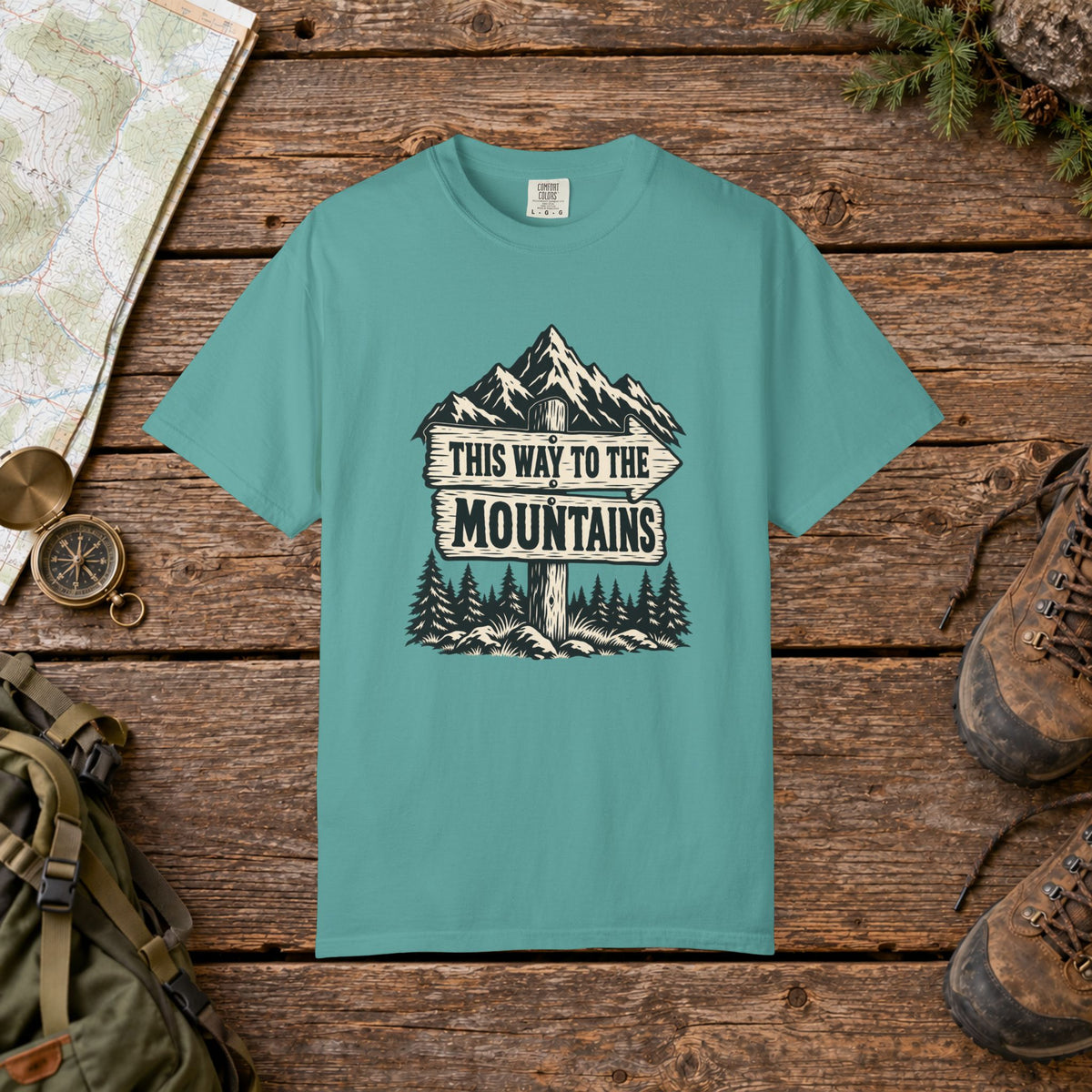 This way to the mountains Hiking Tee