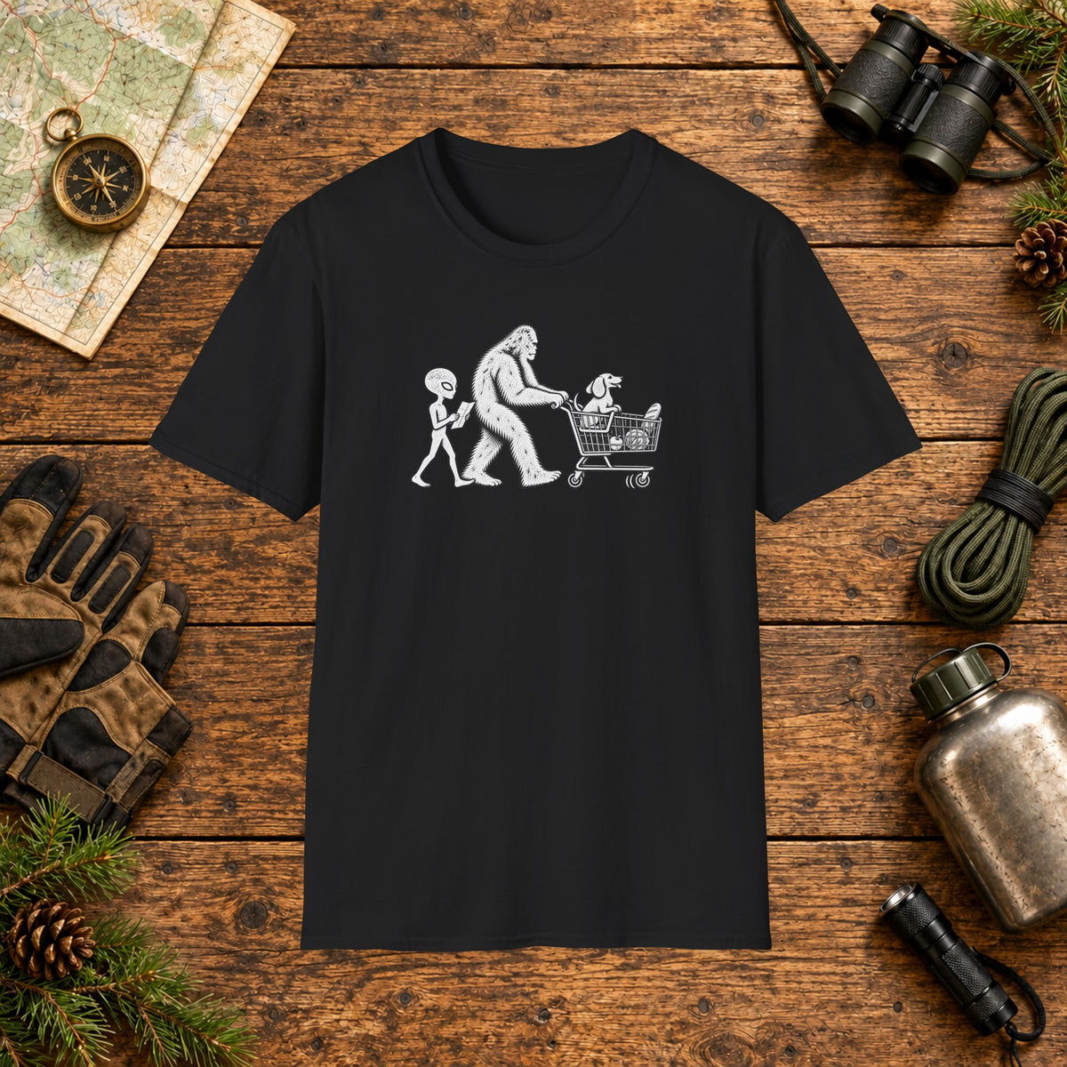 Dachshund Shopping Hiking Crew T‑Shirt
