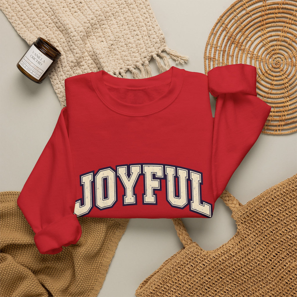 Joyful Crewneck Sweatshirt — Vintage Collegiate Pride Pullover