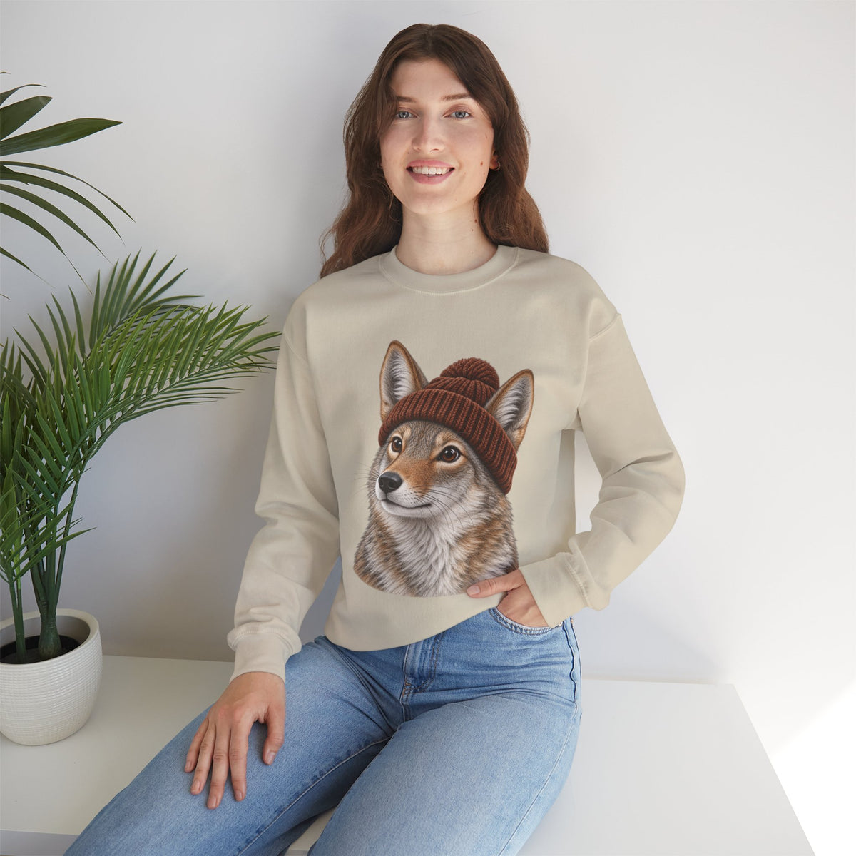 Beanie Coyote Crewneck Sweatshirt