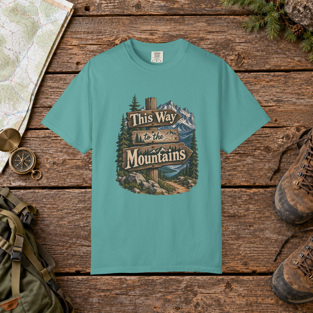 This way to the mountains Hiking Tee