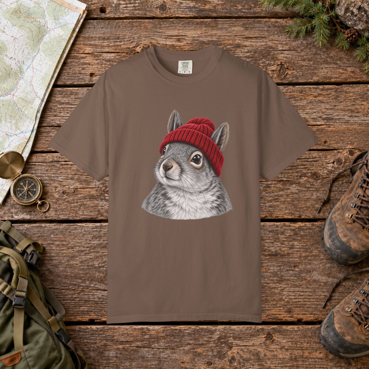 Squirrel with Beenie | Vintage T-Shirt