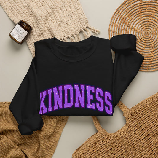 KINDNESS Crewneck Sweatshirt — Purple Arch Graphic
