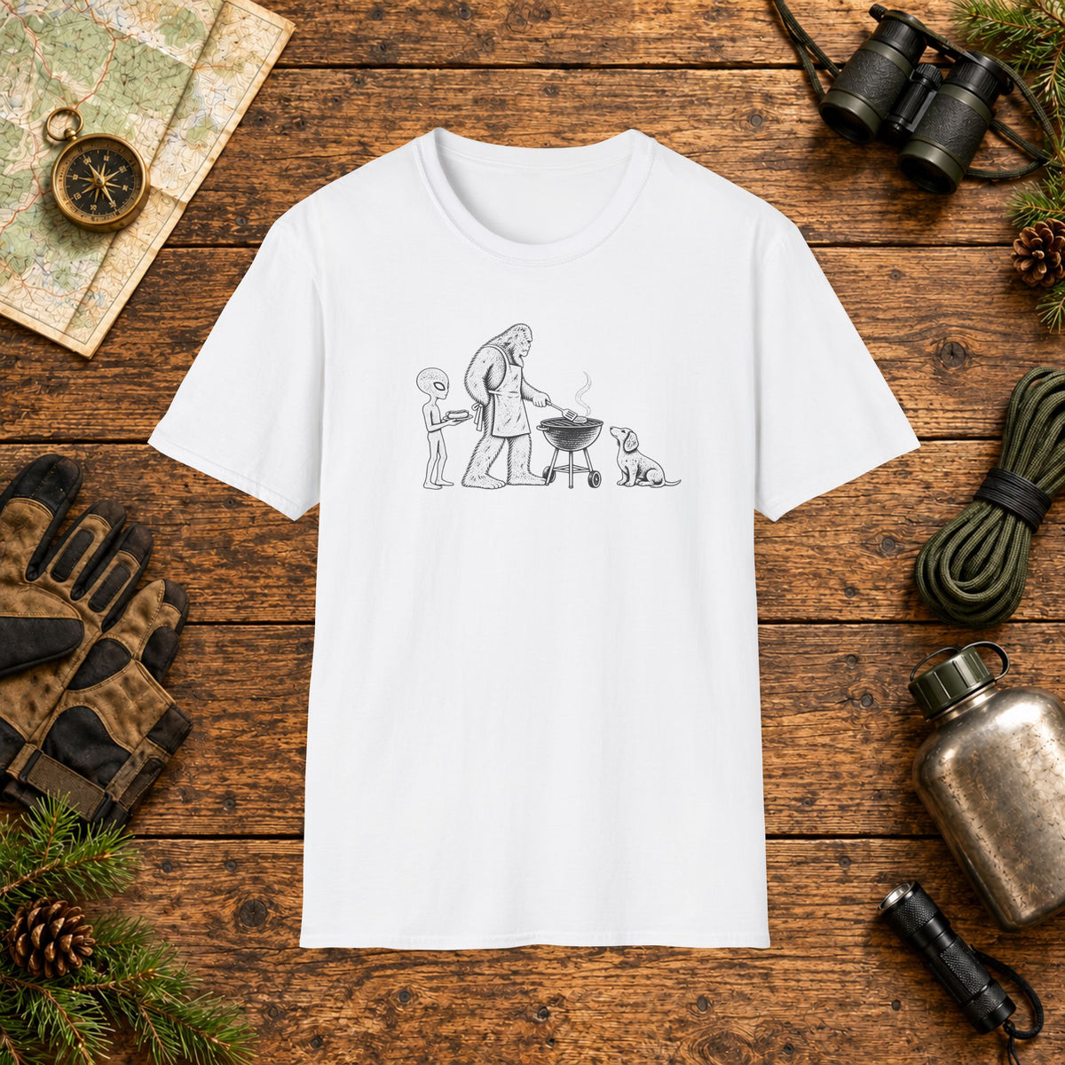 Dachshund BBQ Hiking Crew T‑Shirt