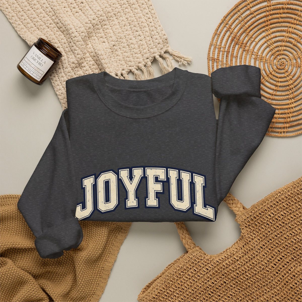 Joyful Crewneck Sweatshirt — Vintage Collegiate Pride Pullover