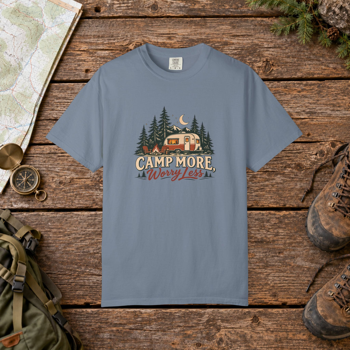 Camp More Worry Less | Vintage T-Shirt