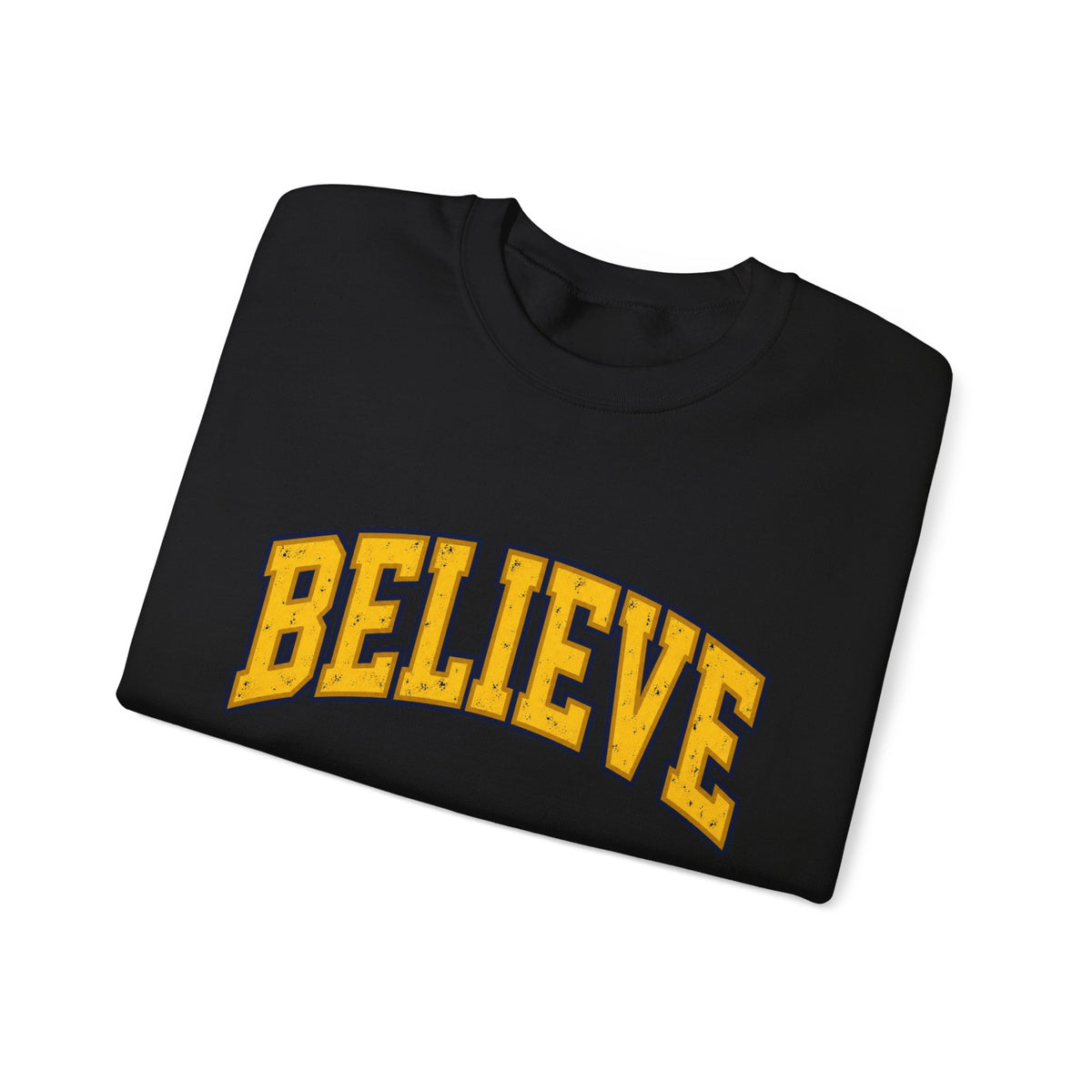 BELIEVE Crewneck Sweatshirt – Varsity Lettering Pullover