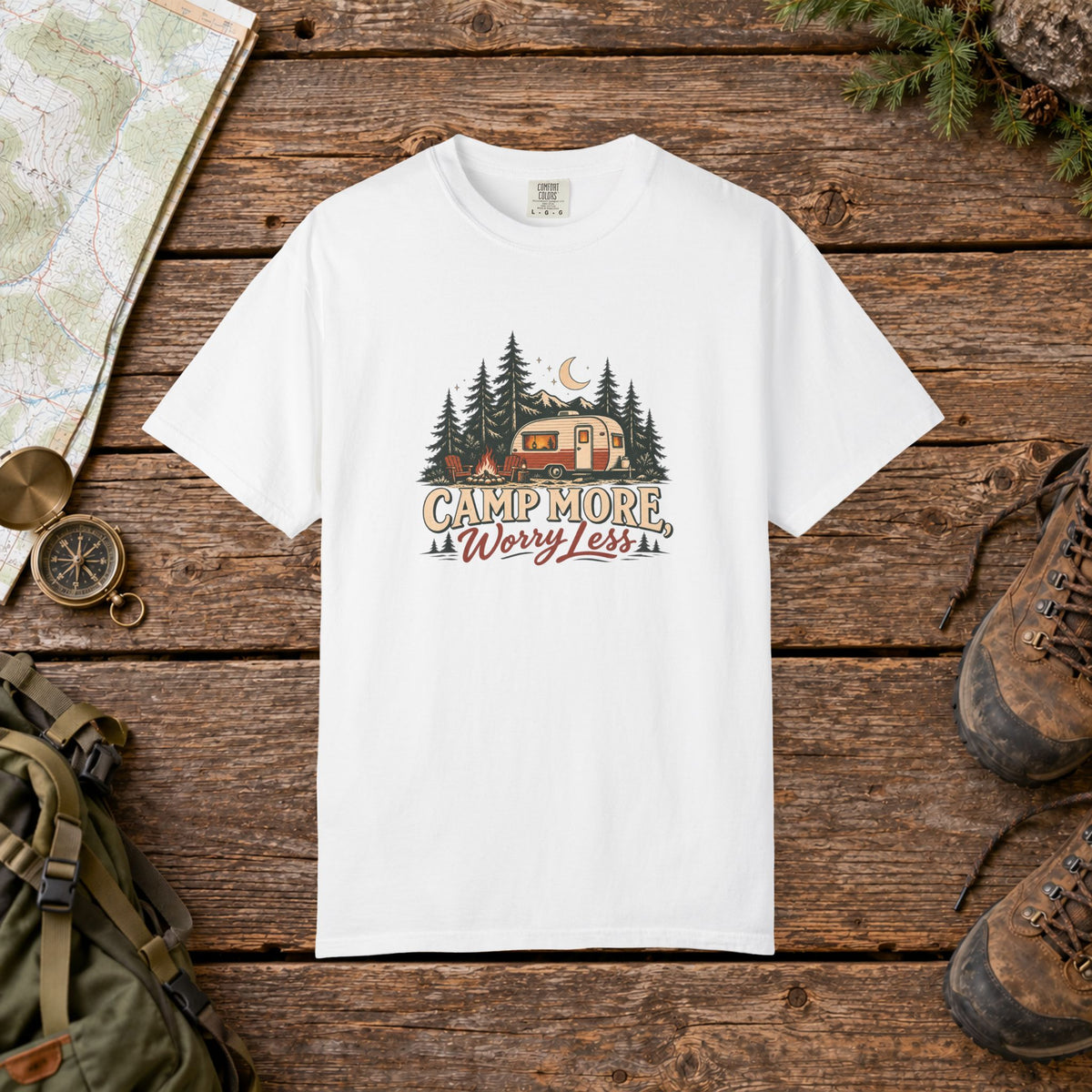 Camp More Worry Less | Vintage T-Shirt