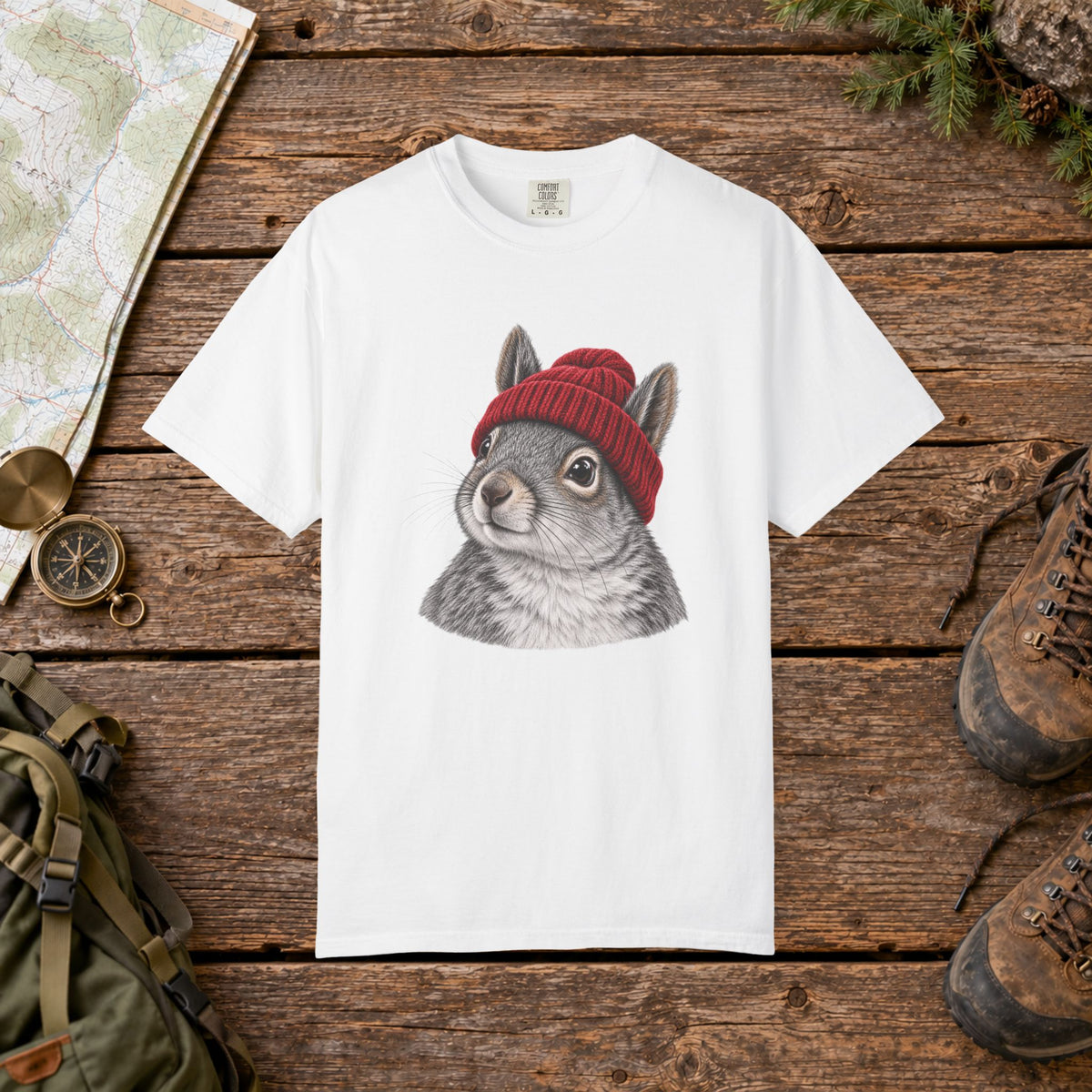Squirrel with Beenie | Vintage T-Shirt