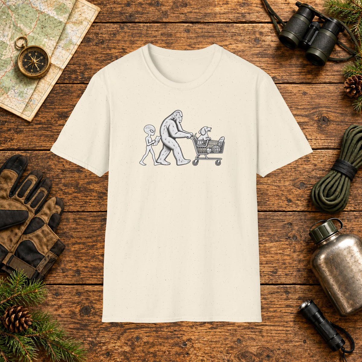 Dachshund Shopping Hiking Crew T‑Shirt
